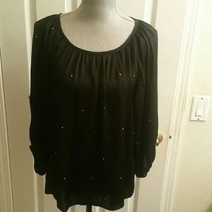 Gorgeous black blouse with crystals!
